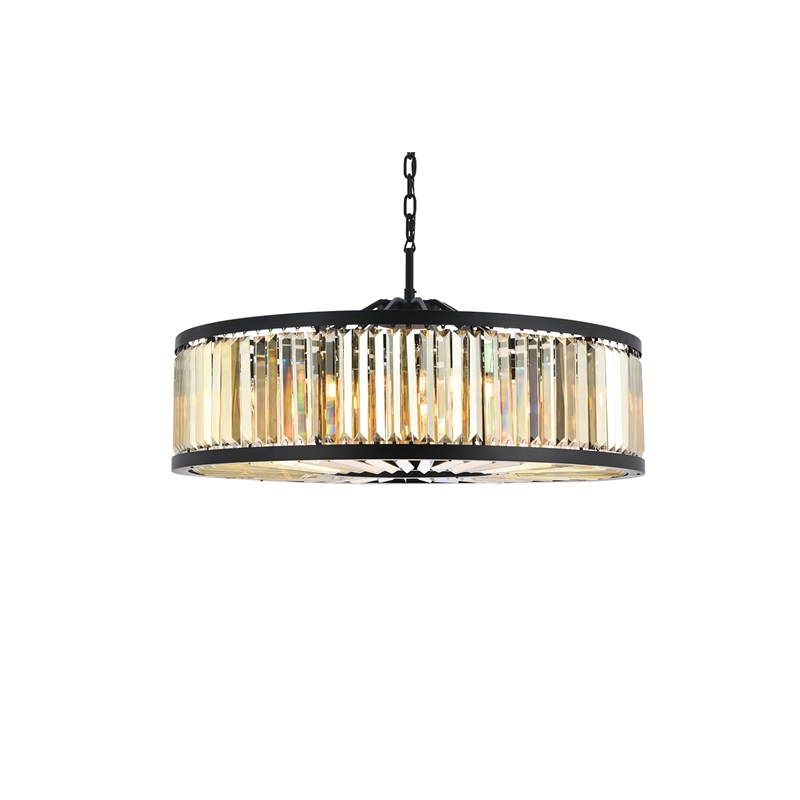 Urban Classic Chelsea 10-Light Metal Royal Cut Chandelier in Matte Black