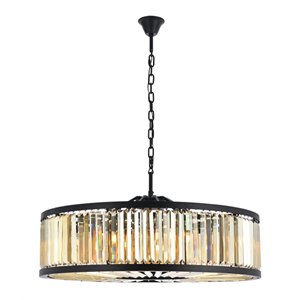 Urban Classic Chelsea 10-Light Metal Royal Cut Chandelier in Matte Black
