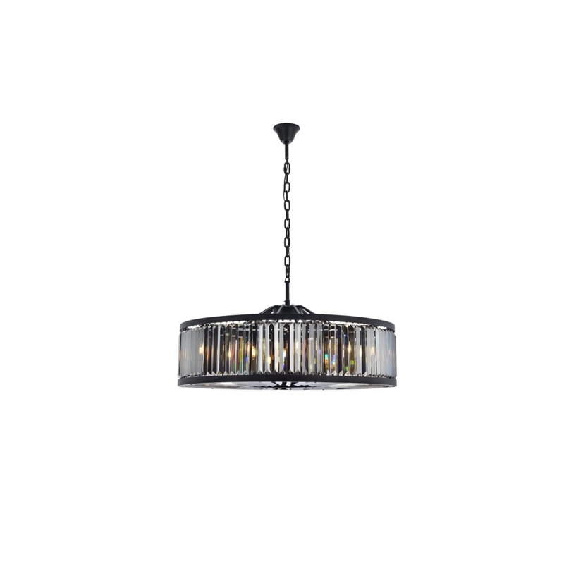 Urban Classic Chelsea 10-Light Metal Royal Cut Chandelier in Matte Black