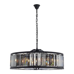 Urban Classic Chelsea 10-Light Metal Royal Cut Chandelier in Matte Black