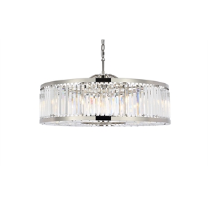 Urban Classic Chelsea 10-Light Metal Royal Cut Chandelier in Polished Nickel