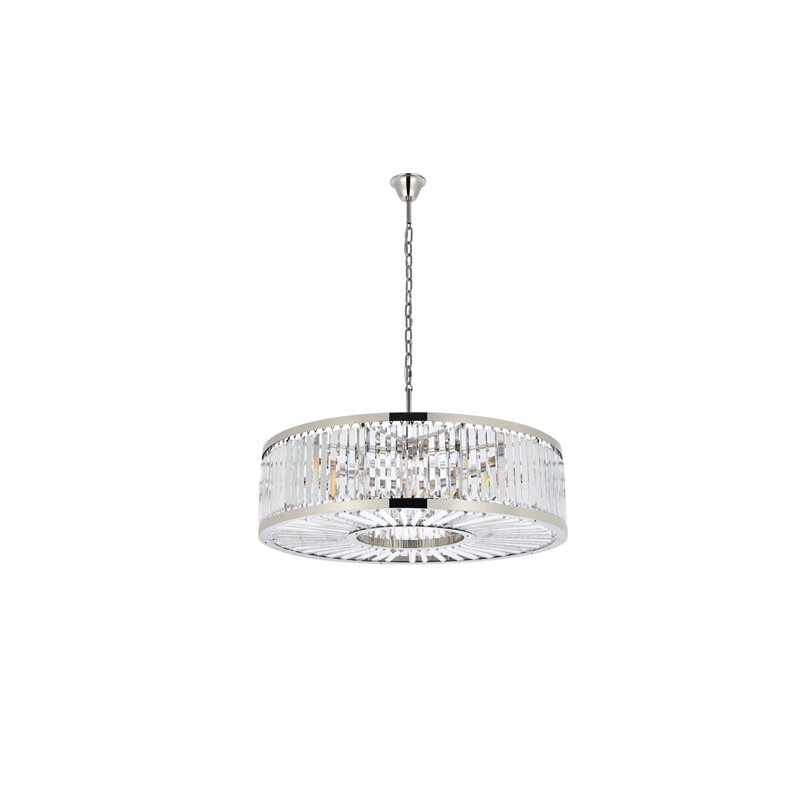 Urban Classic Chelsea 10-Light Metal Royal Cut Chandelier in Polished Nickel