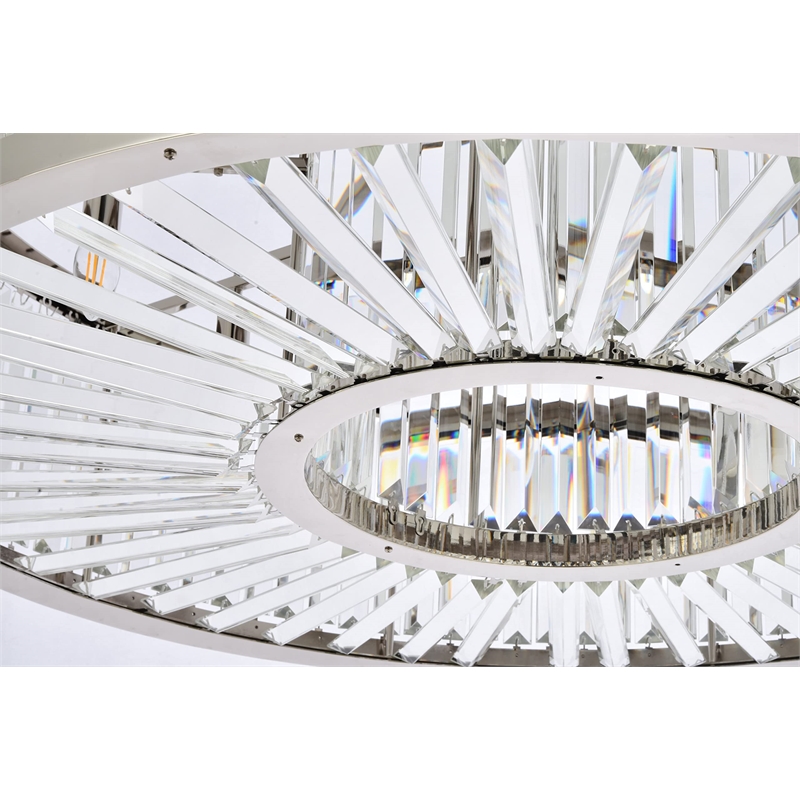 Urban Classic Chelsea 10-Light Metal Royal Cut Chandelier in Polished Nickel