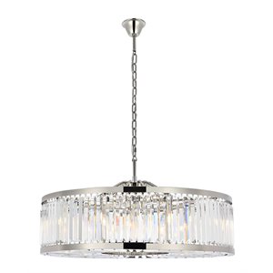 Urban Classic Chelsea 10-Light Metal Royal Cut Chandelier in Polished Nickel