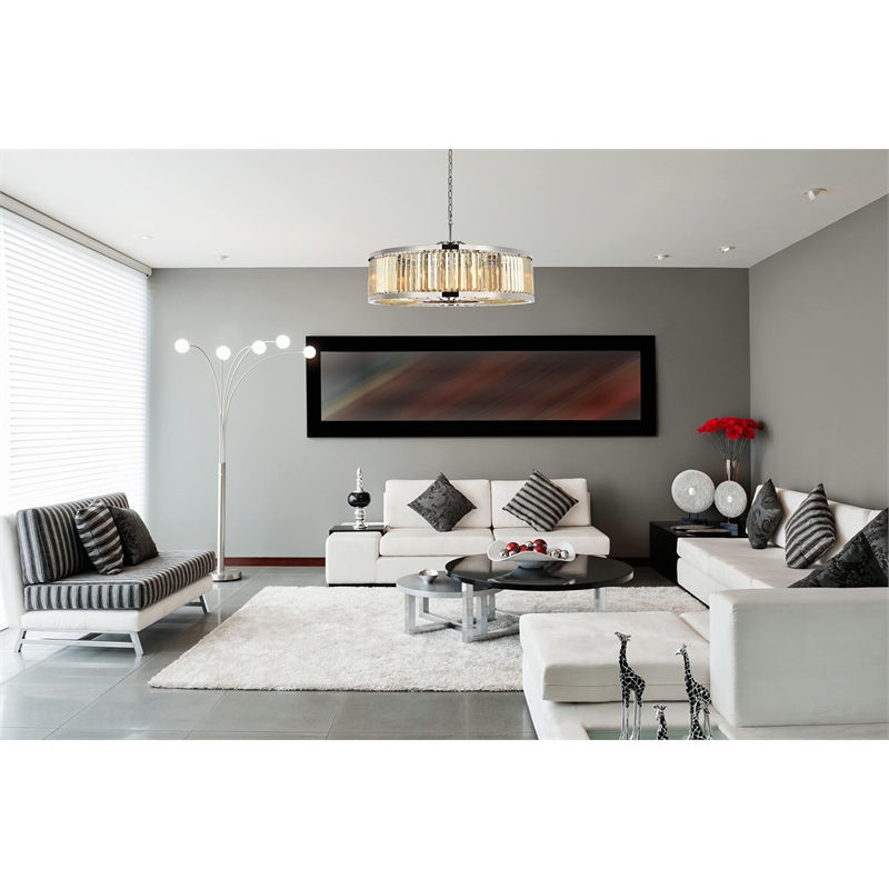 Urban Classic Chelsea 10-Light Metal Royal Cut Chandelier in Polished Nickel