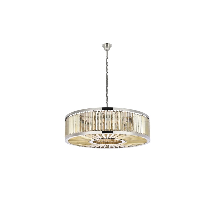Urban Classic Chelsea 10-Light Metal Royal Cut Chandelier in Polished Nickel
