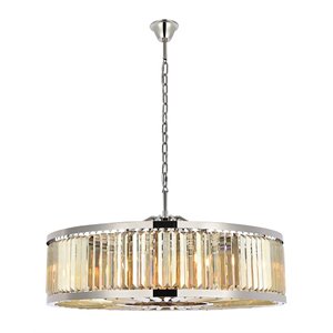 Urban Classic Chelsea 10-Light Metal Royal Cut Chandelier in Polished Nickel