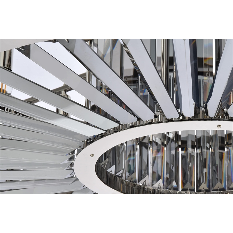 Urban Classic Chelsea 10-Light Metal Royal Cut Chandelier in Nickel