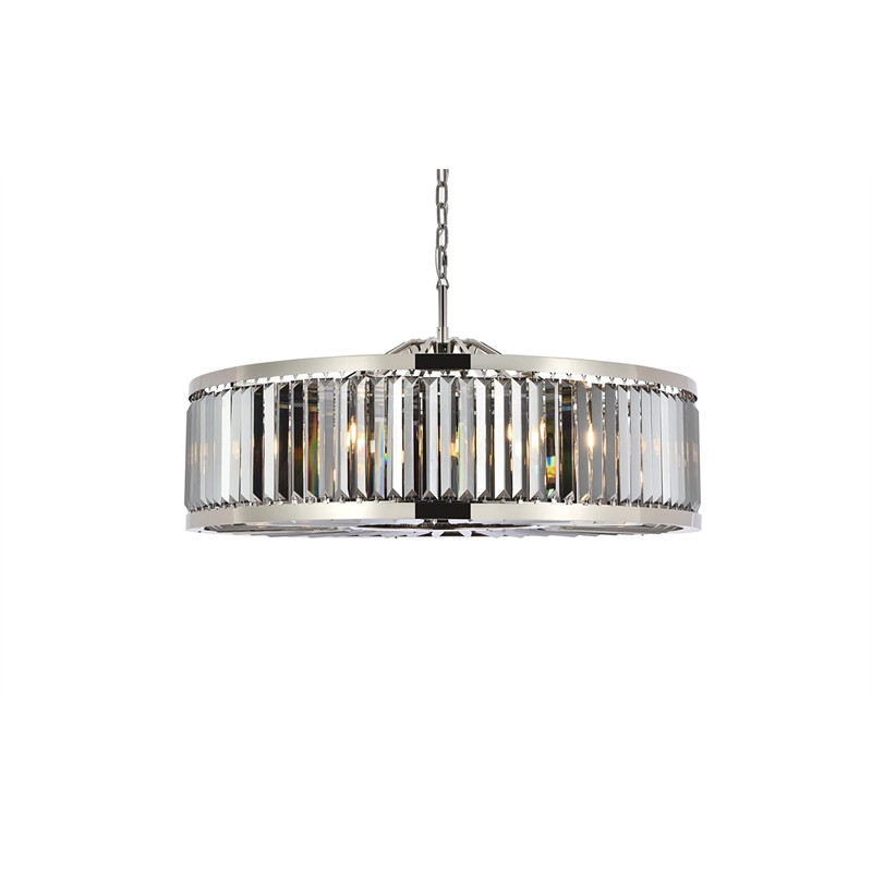 Urban Classic Chelsea 10-Light Metal Royal Cut Chandelier in Nickel