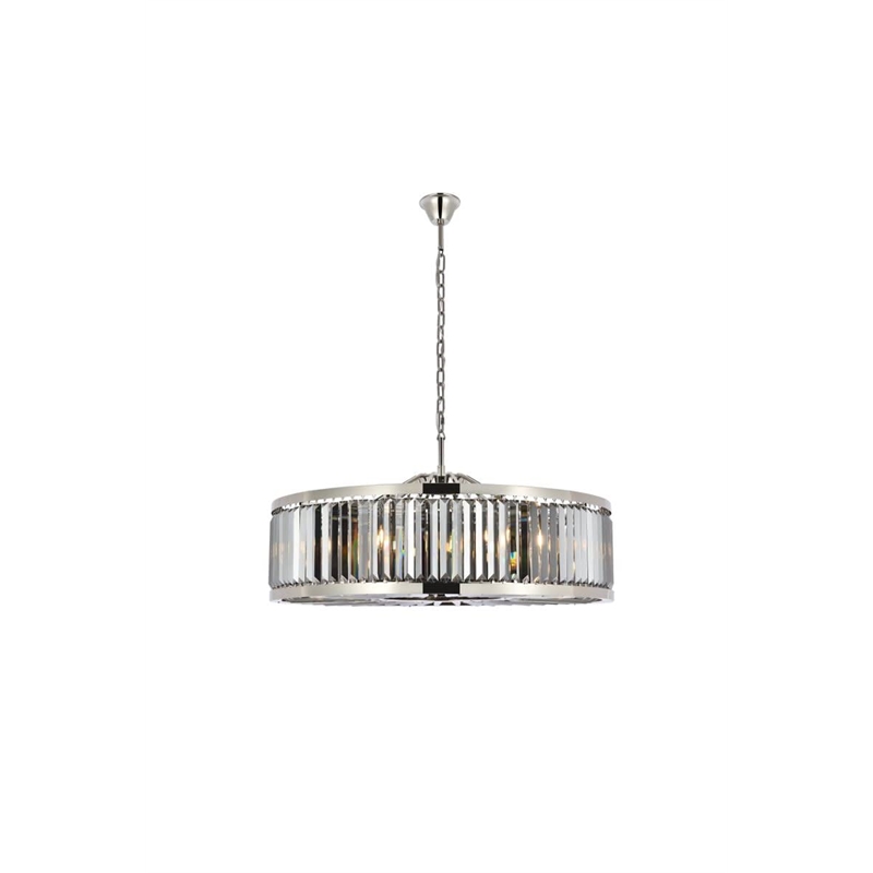 Urban Classic Chelsea 10-Light Metal Royal Cut Chandelier in Nickel