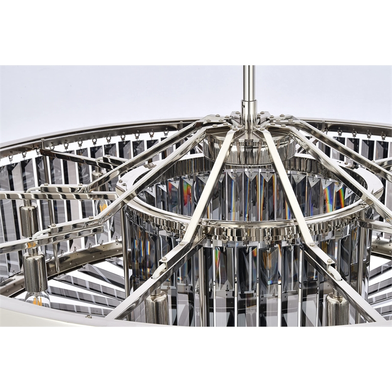 Urban Classic Chelsea 10-Light Metal Royal Cut Chandelier in Nickel