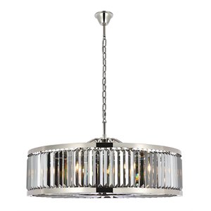 Urban Classic Chelsea 10-Light Metal Royal Cut Chandelier in Nickel