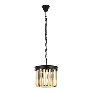Urban Classic Sydney 3-Light Transitional Metal Royal Cut Pendant in Matte Black