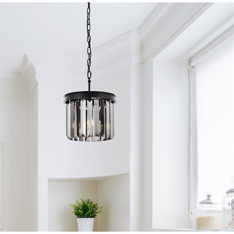 Urban Classic Sydney 3-Light Transitional Metal Royal Cut Pendant in Matte Black