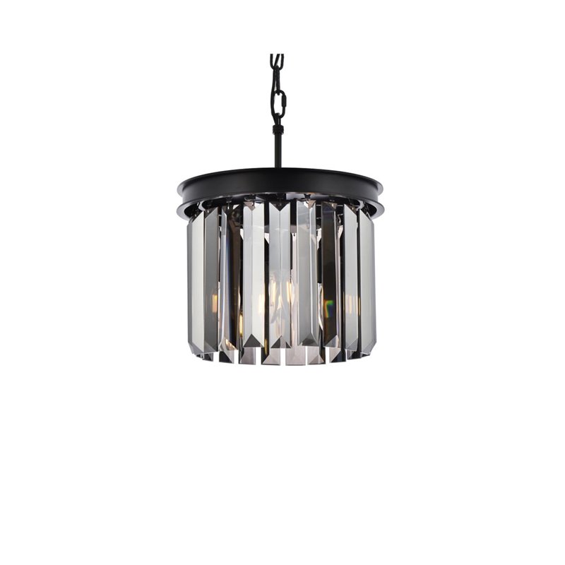 Urban Classic Sydney 3-Light Transitional Metal Royal Cut Pendant in Matte Black