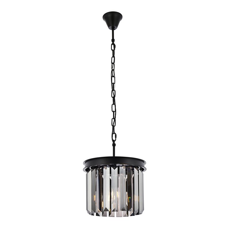 Urban Classic Sydney 3-Light Transitional Metal Royal Cut Pendant in Matte Black