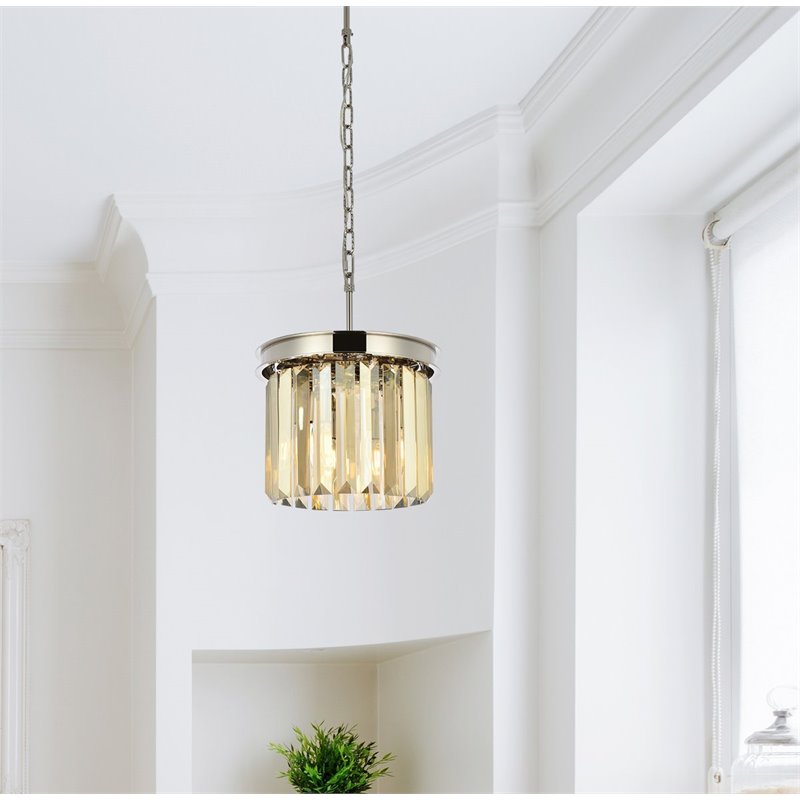 Urban Classic Sydney 3-Light Metal Royal Cut Pendant in Polished Nickel Finish