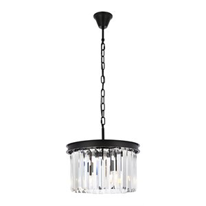 Urban Classic Sydney 3-Light Metal Royal Cut Pendant - Matte Black