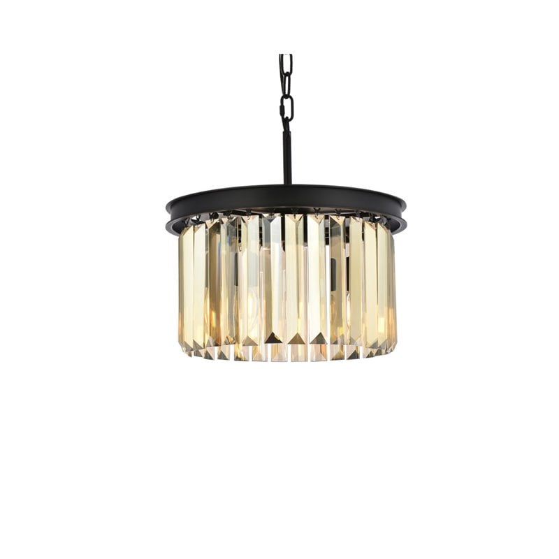 Urban Classic Sydney 3-Light Metal Royal Cut Pendant in Matte Black
