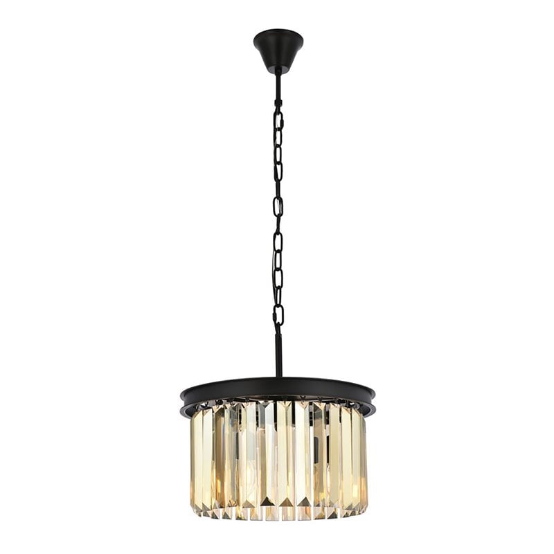 Urban Classic Sydney 3-Light Metal Royal Cut Pendant in Matte Black