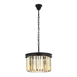 Urban Classic Sydney 3-Light Metal Royal Cut Pendant in Matte Black
