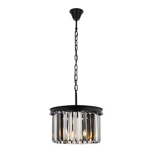 Urban Classic Sydney 3-Light Metal Royal Cut Pendant in Matte Black