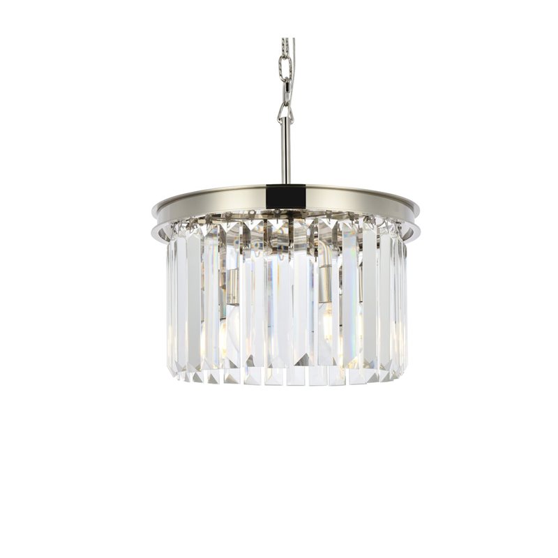 Urban Classic Sydney 3-Light Metal Royal Cut Pendant in Polished Nickel