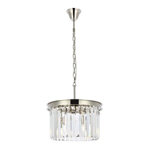 Urban Classic Sydney 3-Light Metal Royal Cut Pendant in Polished Nickel