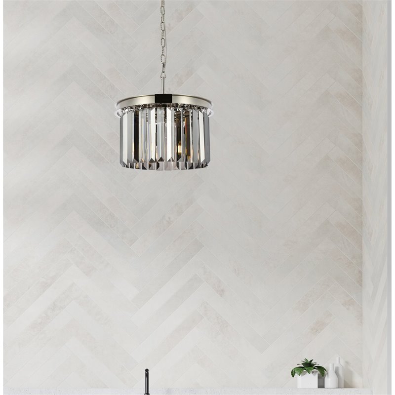 Urban Classic Sydney 3-Light Metal Royal Cut Pendant in Polished Nickel