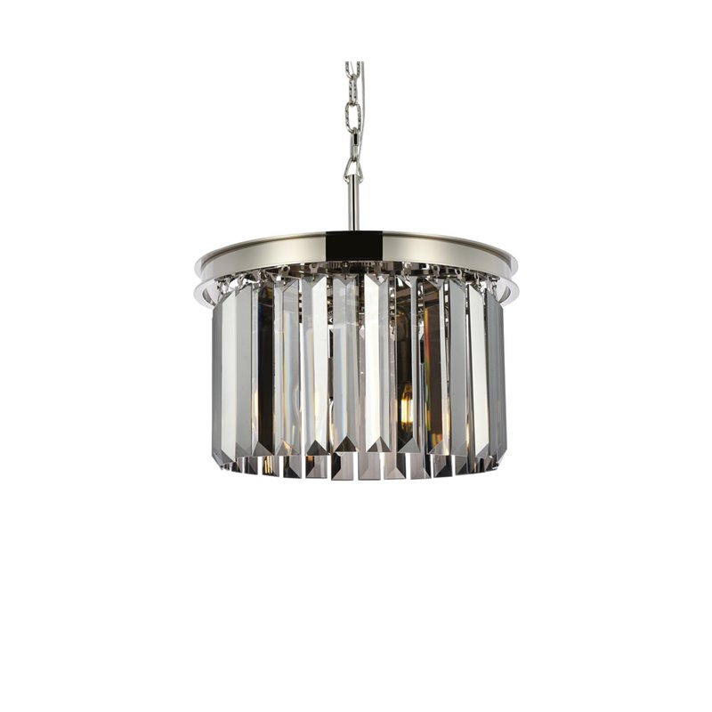 Urban Classic Sydney 3-Light Metal Royal Cut Pendant in Polished Nickel