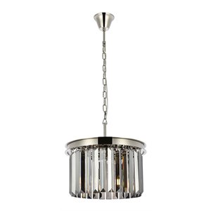 Urban Classic Sydney 3-Light Metal Royal Cut Pendant in Polished Nickel