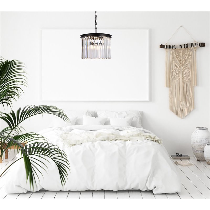 Urban Classic Sydney 6-Light Metal Royal Cut Pendant in Matte Black