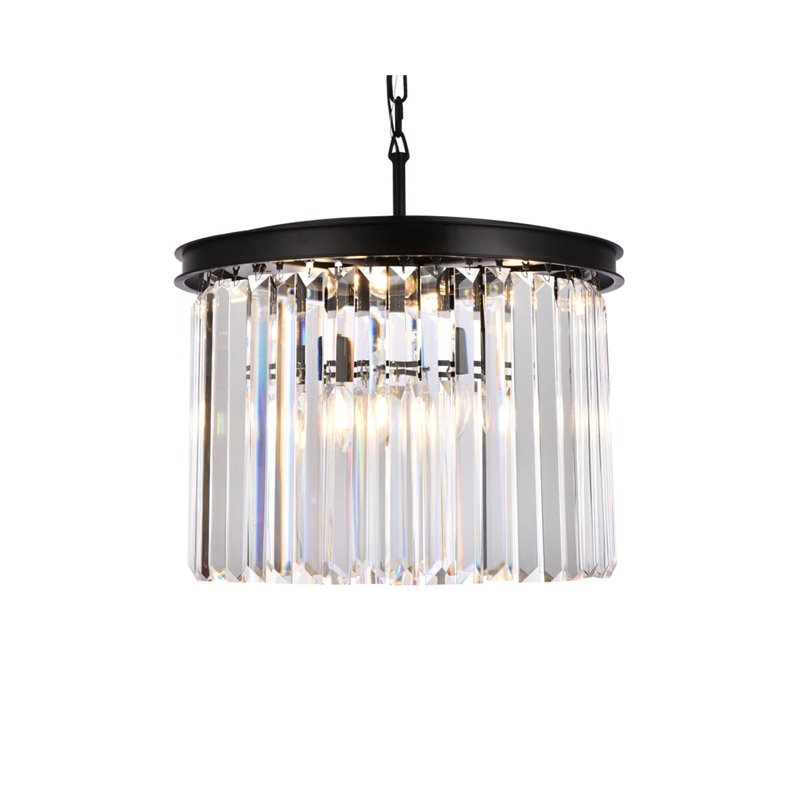 Urban Classic Sydney 6-Light Metal Royal Cut Pendant in Matte Black