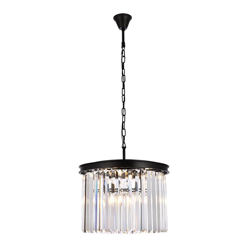 Urban Classic Sydney 6-Light Metal Royal Cut Pendant in Matte Black