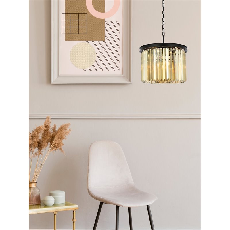 Urban Classic Sydney 6-Light Transitional Metal Royal Cut Pendant in Matte Black