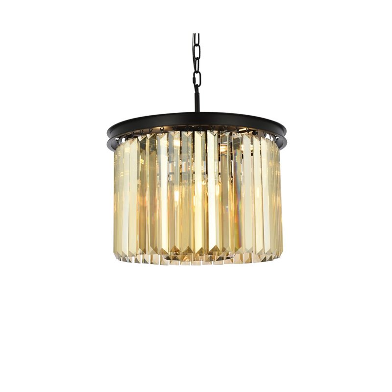 Urban Classic Sydney 6-Light Transitional Metal Royal Cut Pendant in Matte Black