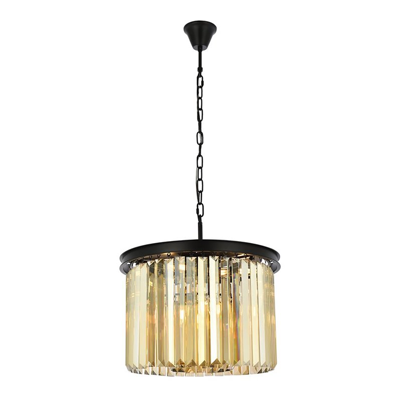 Urban Classic Sydney 6-Light Transitional Metal Royal Cut Pendant in Matte Black