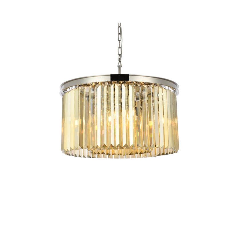 Urban Classic Sydney 8-Light Metal Royal Cut Chandelier in Nickel