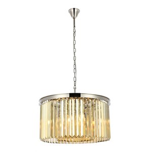 Urban Classic Sydney 8-Light Metal Royal Cut Chandelier in Nickel