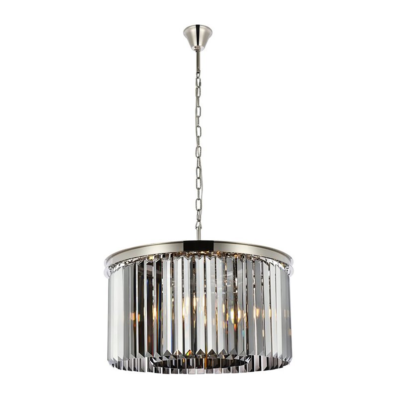 Urban Classic Sydney 8-Light Metal Royal Cut Chandelier in Polished Nickel