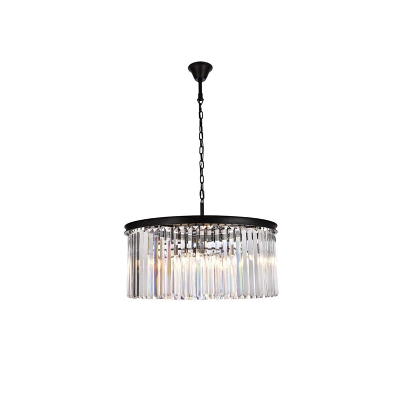 Urban Classic Sydney 8-Light Metal Royal Cut Chandelier in Black