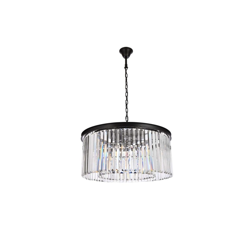 Urban Classic Sydney 8-Light Metal Royal Cut Chandelier in Black