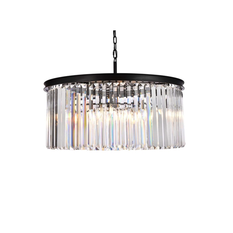 Urban Classic Sydney 8-Light Metal Royal Cut Chandelier in Black