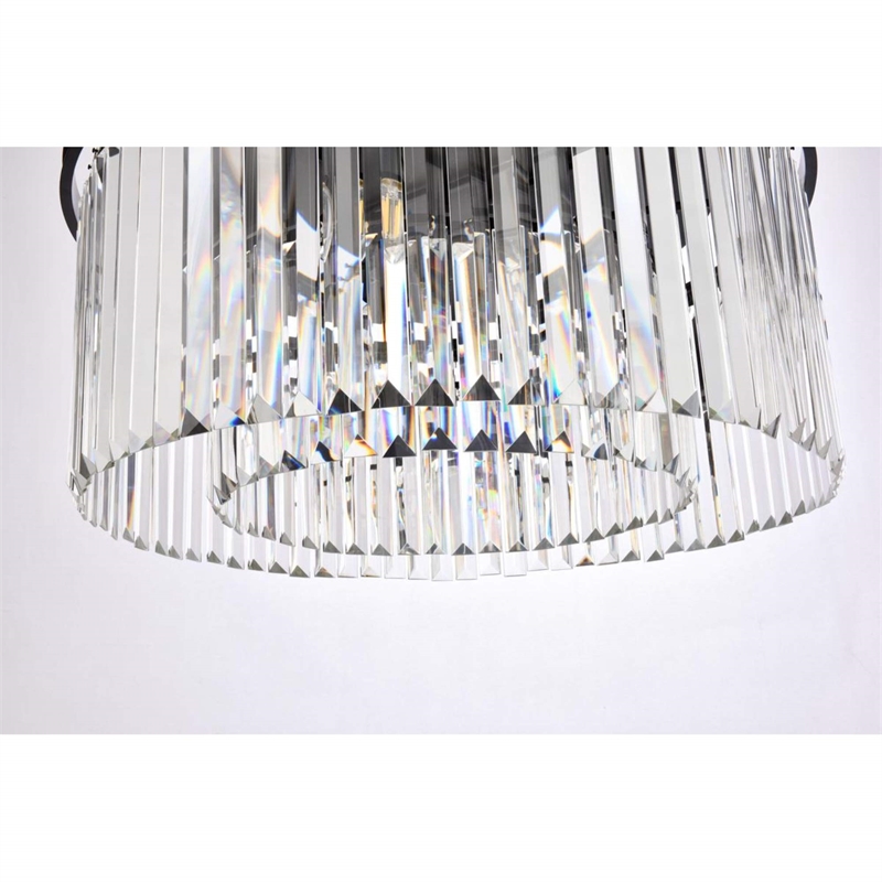 Urban Classic Sydney 8-Light Metal Royal Cut Chandelier in Black