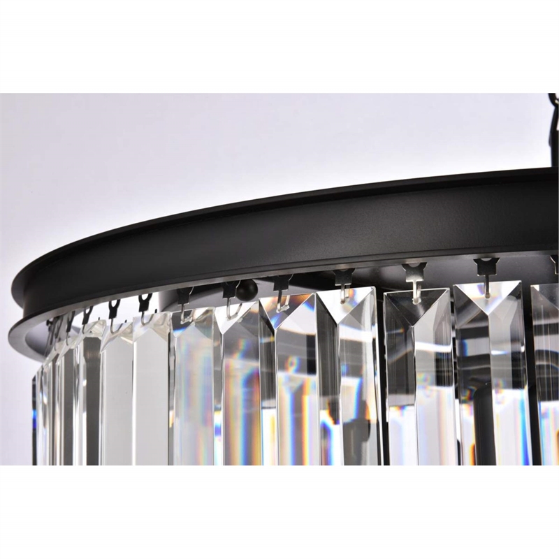 Urban Classic Sydney 8-Light Metal Royal Cut Chandelier in Black