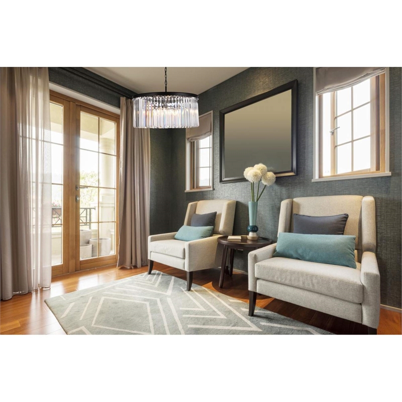 Urban Classic Sydney 8-Light Metal Royal Cut Chandelier in Black