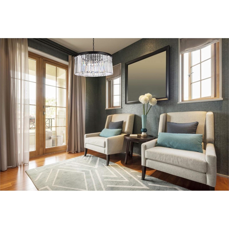Urban Classic Sydney 8-Light Metal Royal Cut Chandelier in Black