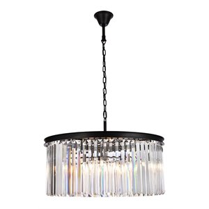 Urban Classic Sydney 8-Light Metal Royal Cut Chandelier in Black