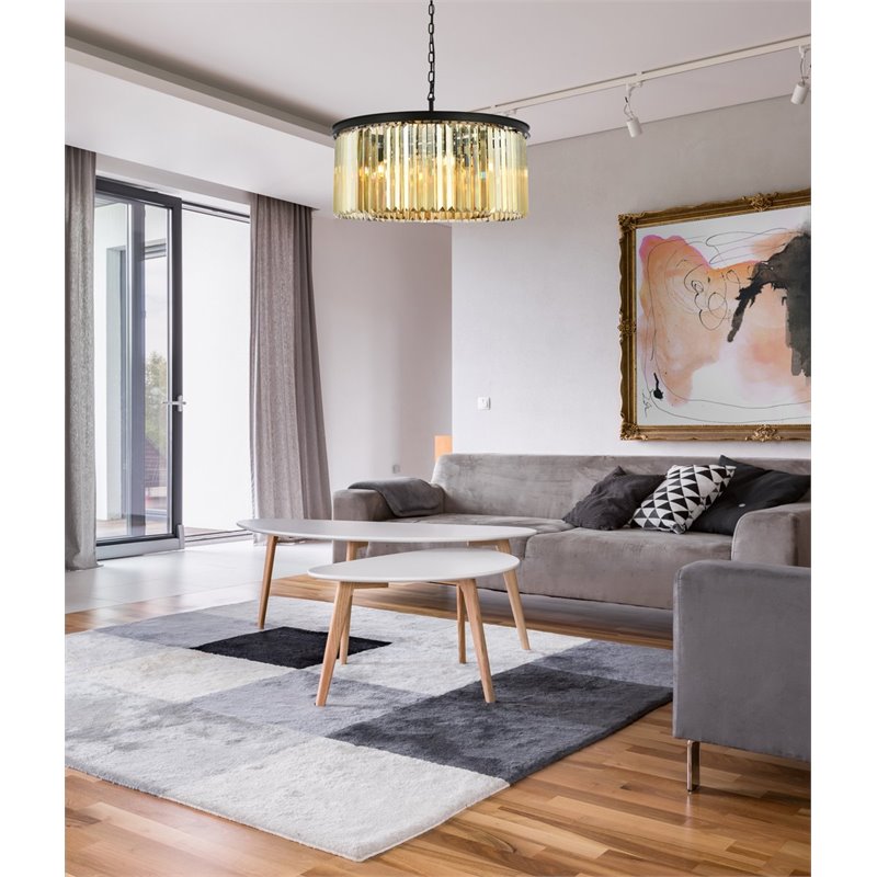 Urban Classic Sydney 8-Light Metal Royal Cut Chandelier in Black