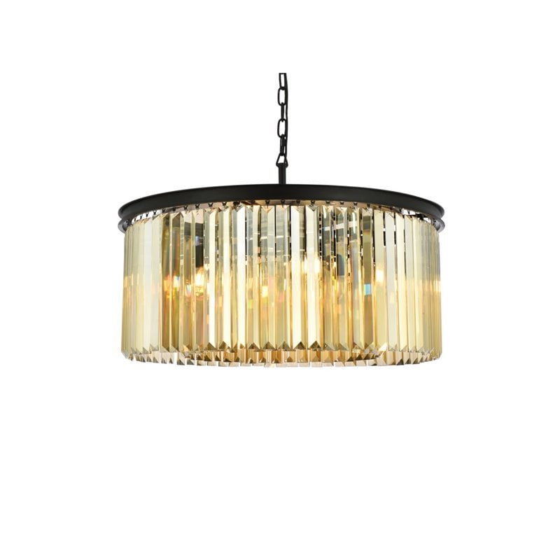 Urban Classic Sydney 8-Light Metal Royal Cut Chandelier in Black
